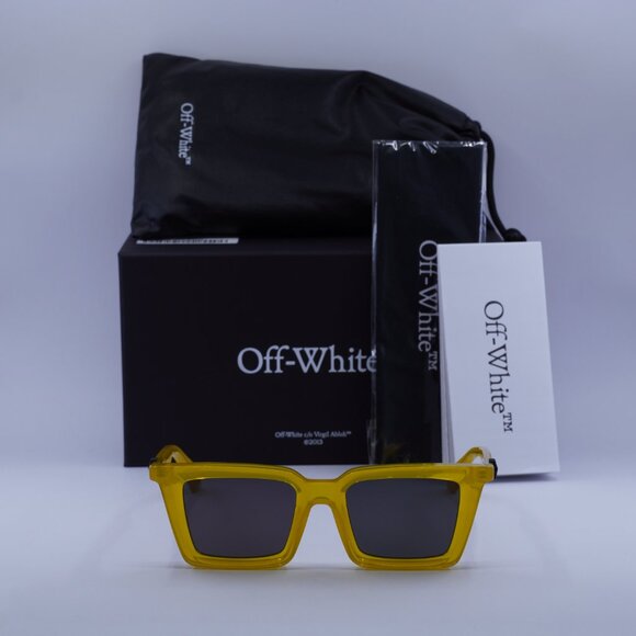 Off-White OERI13U DALTON 1807 Shiny Yellow/Dark Grey 49-19  Off-White OERI13U DALTON 1807 Square Sunglasses – Yellow\\ Grey